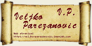 Veljko Parezanović vizit kartica